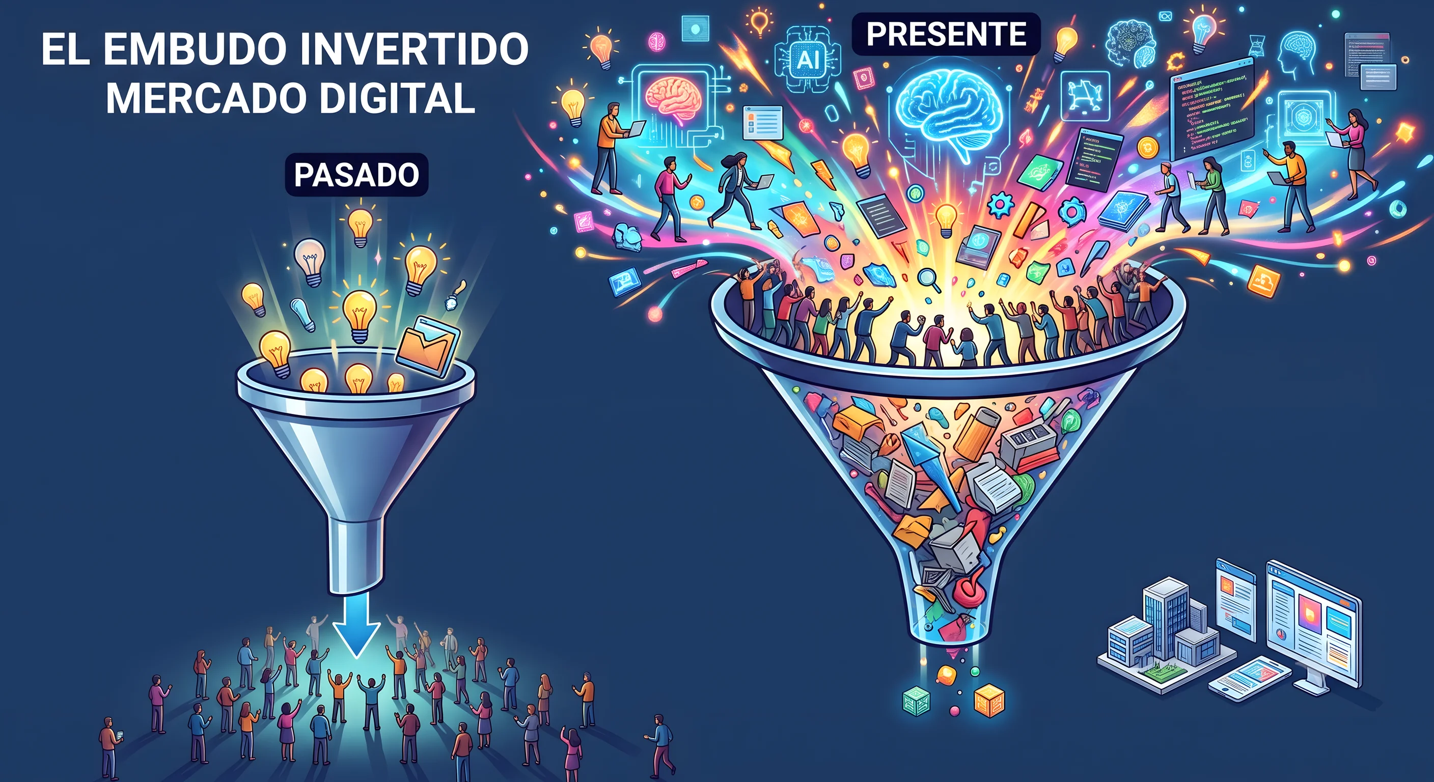 En esta imagen puedes ver como se representa este cambio en el embudo